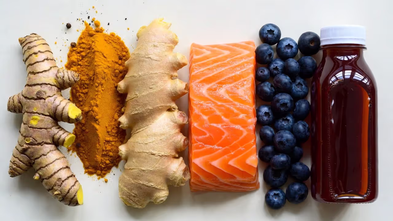 Anti-inflammatory foods that support connective tissue recovery.